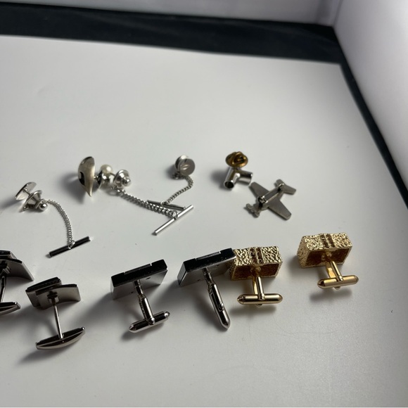 Vintage 26 lot of men’s costume, jewelry cufflinks, tie tacks and buttons - Picture 9 of 16